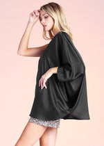 Load image into Gallery viewer, Our gorgeous Shiny Hammered Satin One Sleeve Top is a must-have for your closet. This elevated top features our new shiny fabric that is lush, soft and luxurious. The one shoulder neckline falls to the waist and can be styled loose or tucked into your bottoms.
