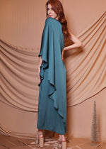 Load image into Gallery viewer, Hunter green one shoulder maxi dress. The one shoulder is timeless and falls to the wrist, keeping you covered and ready for anything that come your way.
