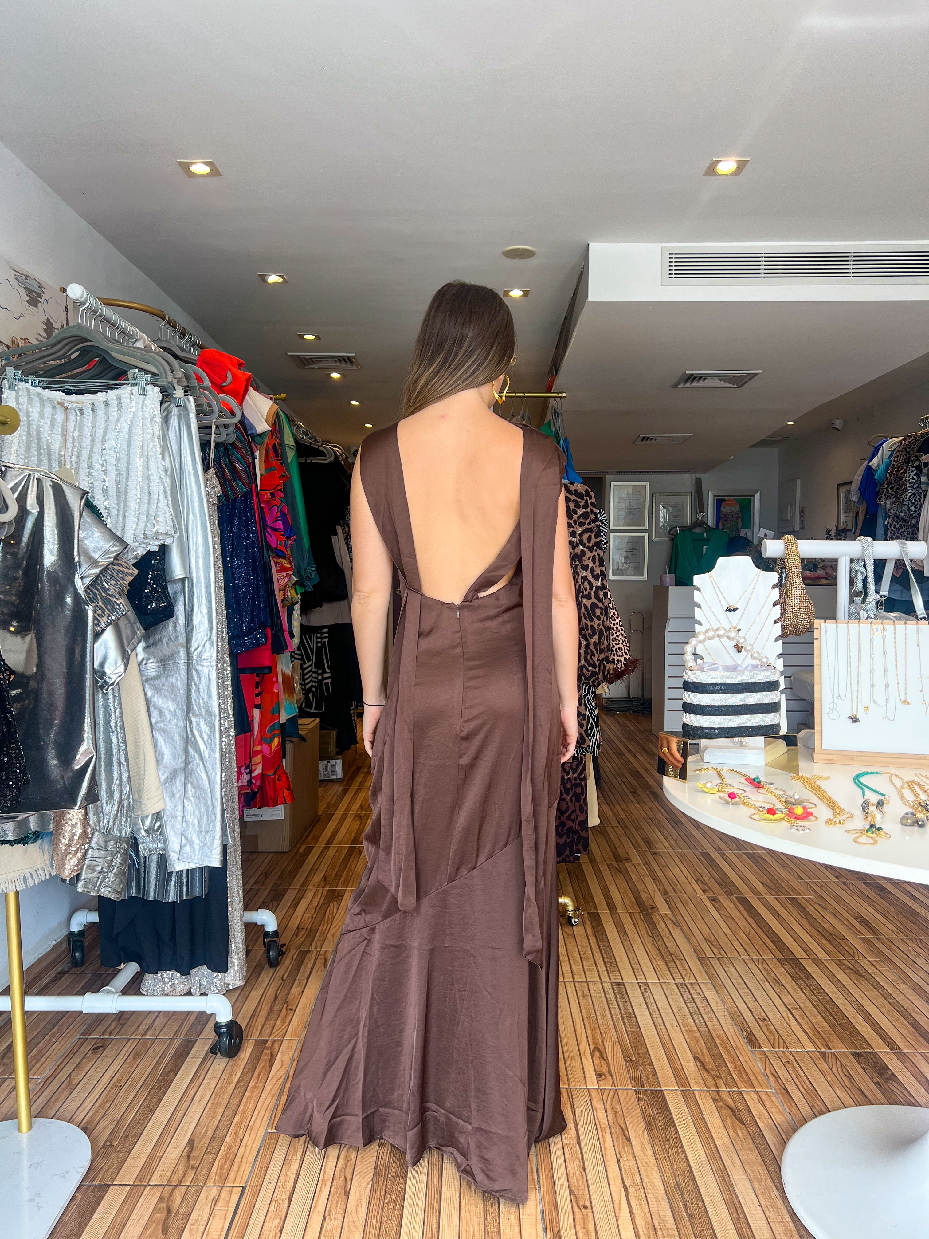 Christina Chocolate Maxi Dress