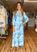 Load image into Gallery viewer, Miranda Blue Print Midi Dress
