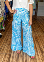 Load image into Gallery viewer, Joelle Blue Print Pants
